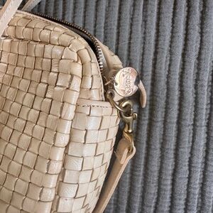 Clare V woven cream midi sac